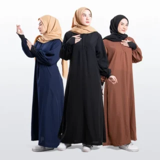 Gamis Abaya Basic Polos Syari Muslim Wolfis